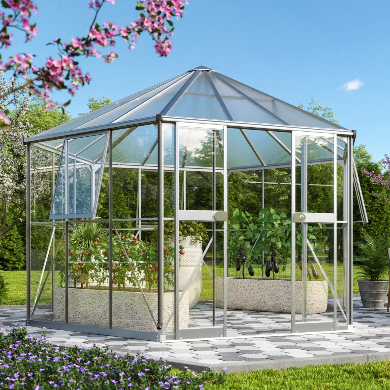 Vitavia Gewächshaus Galaxis 9000", Aluminium | Wetterfestes & stabiles Treibhaus | Perfekt für Gemüse & Pflanzen | Robust & langlebig - Bild 1