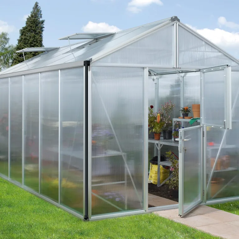 Vitavia Gewächshaus Zeus 8100", Aluminium eloxiert, 8,1 m², 3 mm ESG, 10 mm HKP | Wetterfestes & stabiles Treibhaus | Perfekt für Gemüse & Pflanzen | Robust & langlebig – Bild 3