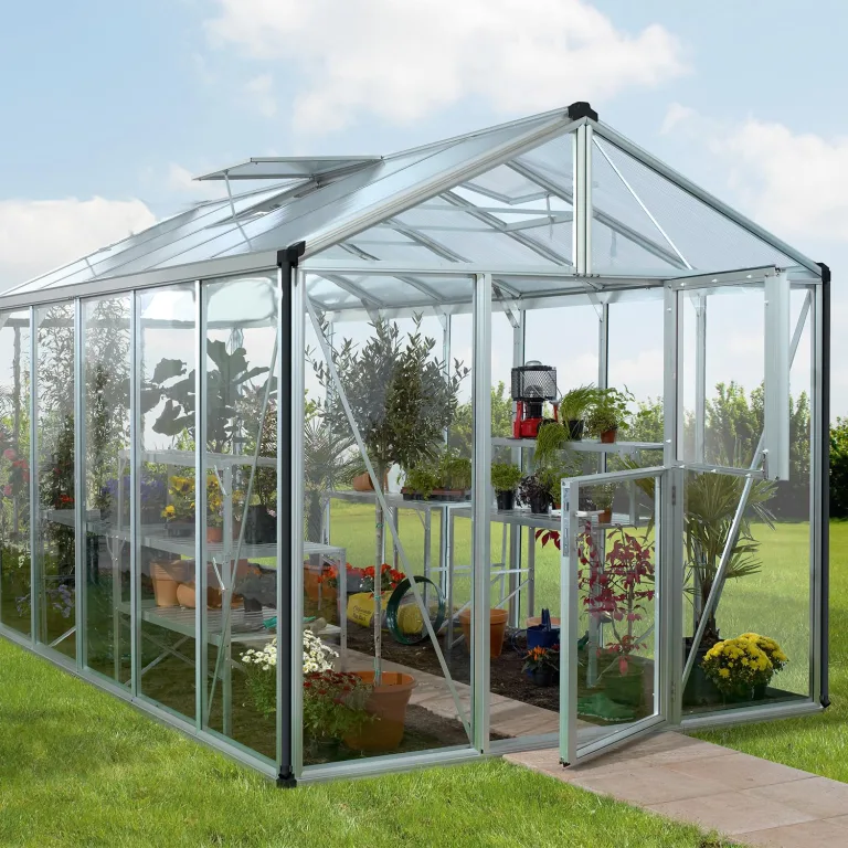 Vitavia Gewächshaus Zeus 8100", Aluminium eloxiert, 8,1 m², 3 mm ESG, 10 mm HKP | Wetterfestes & stabiles Treibhaus | Perfekt für Gemüse & Pflanzen | Robust & langlebig – Bild 4