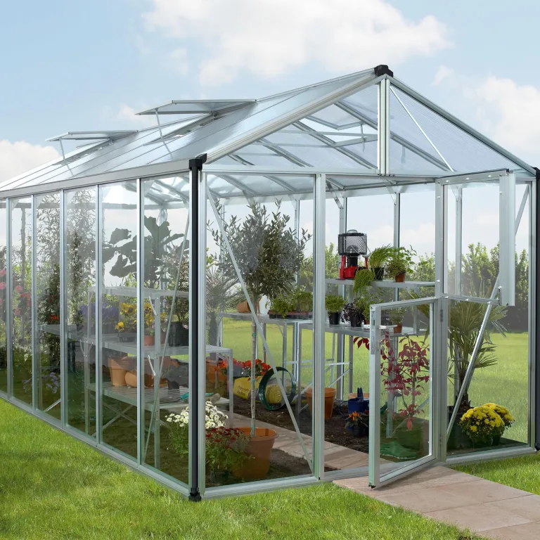 Vitavia Gewächshaus Zeus 8100", Aluminium eloxiert, 8,1 m², 3 mm ESG, 10 mm HKP | Wetterfestes & stabiles Treibhaus | Perfekt für Gemüse & Pflanzen | Robust & langlebig – Bild 5