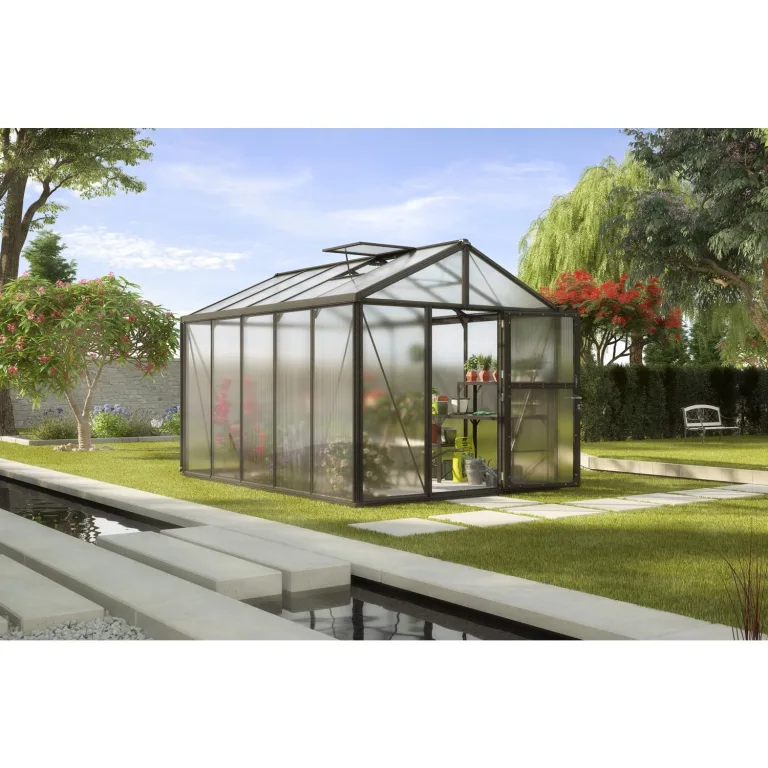 Vitavia Gewächshaus Zeus 8100", Aluminium eloxiert, 8,1 m², 3 mm ESG, 10 mm HKP | Wetterfestes & stabiles Treibhaus | Perfekt für Gemüse & Pflanzen | Robust & langlebig – Bild 6