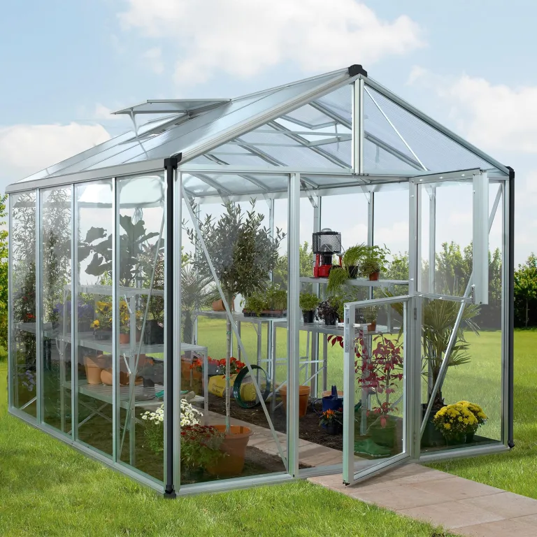 Vitavia Gewächshaus Zeus 8100", Aluminium eloxiert, 8,1 m², 3 mm ESG, 10 mm HKP | Wetterfestes & stabiles Treibhaus | Perfekt für Gemüse & Pflanzen | Robust & langlebig – Bild 1
