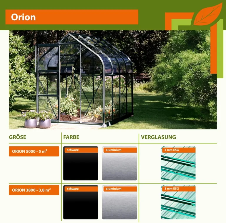 Vitavia Gewächshaus Orion 5000", Aluminium eloxiert, 5,0 m², 3 mm ESG | Wetterfestes & stabiles Treibhaus | Perfekt für Gemüse & Pflanzen | Robust & langlebig – Bild 3