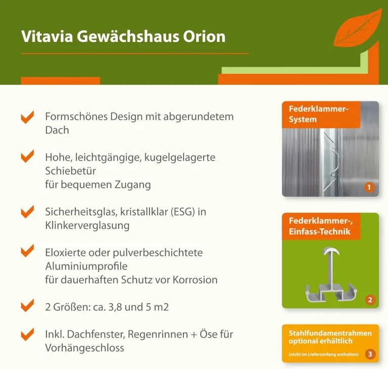 Vitavia Gewächshaus Orion 5000", Aluminium eloxiert, 5,0 m², 3 mm ESG | Wetterfestes & stabiles Treibhaus | Perfekt für Gemüse & Pflanzen | Robust & langlebig – Bild 4
