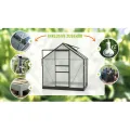 Vitavia Gewächshaus Marley inkl. Ready2Grow Zubehör-Set, schwarz, 2,5 m², 6 mm HKP | Wetterfestes & stabiles Treibhaus | Perfekt für Gemüse & Pflanzen | Robust & langlebig - Thumbnail 2