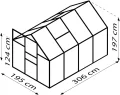Vitavia Gewächshaus Calypso 5800", Aluminium eloxiert, 5,8 m², 4 mm HKP | Wetterfestes & stabiles Treibhaus | Perfekt für Gemüse & Pflanzen | Robust & langlebig - Thumbnail 2