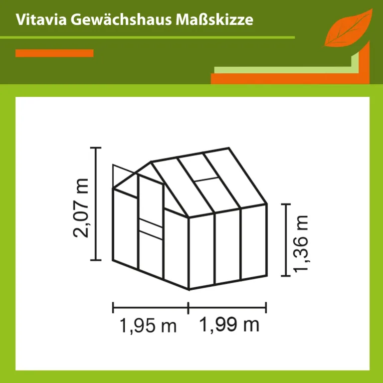 Vitavia Gewächshaus Apollo 3800", Aluminium eloxiert, 3,8 m², 4 mm HKP | Wetterfestes & stabiles Treibhaus | Perfekt für Gemüse & Pflanzen | Robust & langlebig – Bild 2