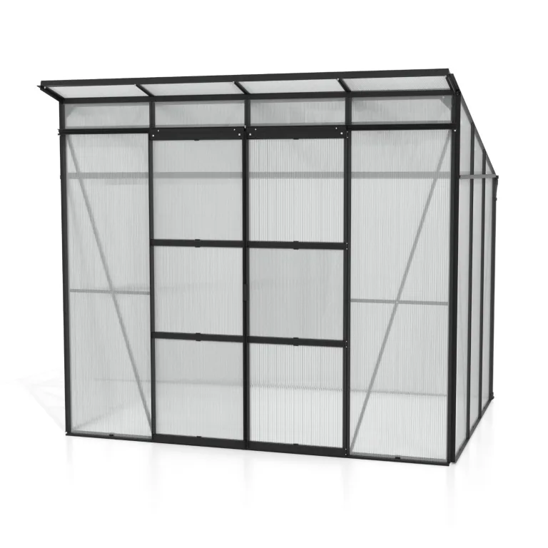 Vitavia Gewächshaus Freya 5900", schwarz, 5,9 m², 6 mm HKP | Wetterfestes & stabiles Treibhaus | Perfekt für Gemüse & Pflanzen | Robust & langlebig – Bild 2