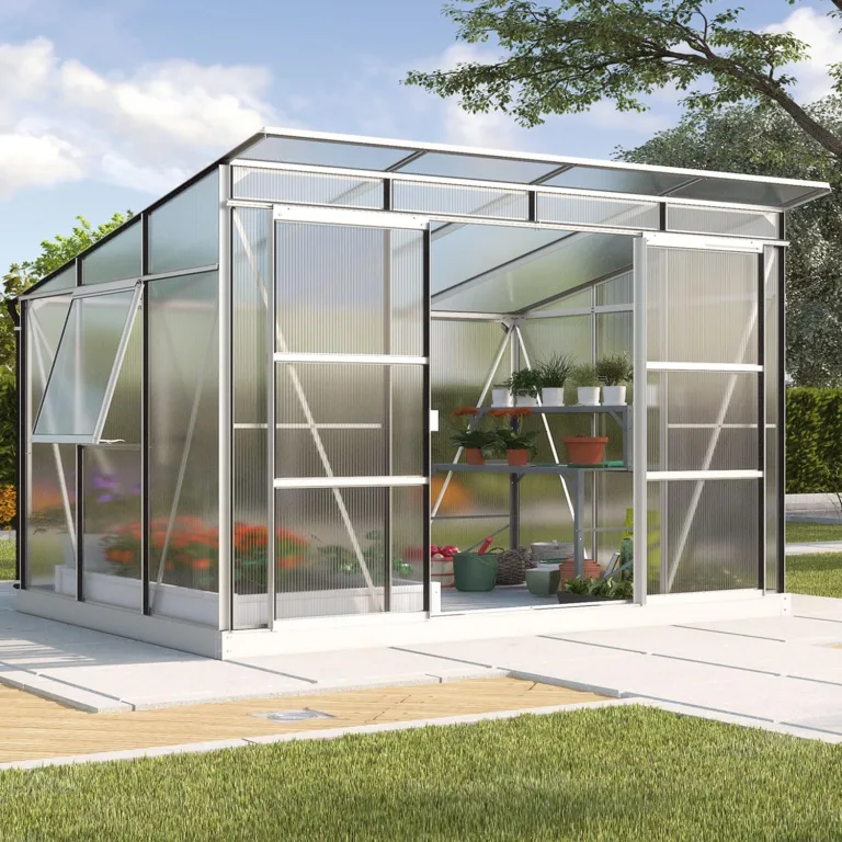 Vitavia Gewächshaus Freya 5900", schwarz, 5,9 m², 6 mm HKP | Wetterfestes & stabiles Treibhaus | Perfekt für Gemüse & Pflanzen | Robust & langlebig – Bild 5