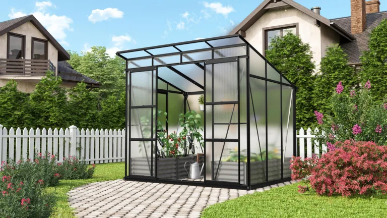 Vitavia Gewächshaus Freya 5900", schwarz, 5,9 m², 6 mm HKP | Wetterfestes & stabiles Treibhaus | Perfekt für Gemüse & Pflanzen | Robust & langlebig – Bild 1