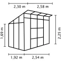 Vitavia Gewächshaus Freya 5900", schwarz, 5,9 m², 6 mm HKP | Wetterfestes & stabiles Treibhaus | Perfekt für Gemüse & Pflanzen | Robust & langlebig - Thumbnail 3