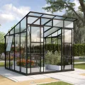 Vitavia Gewächshaus Freya 5900", schwarz, 5,9 m², 6 mm HKP | Wetterfestes & stabiles Treibhaus | Perfekt für Gemüse & Pflanzen | Robust & langlebig - Thumbnail 9