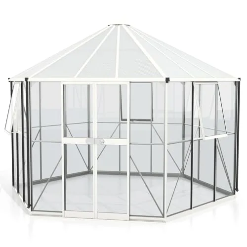 Vitavia Gewächshaus Pi 9000", weiß, 3 mm ESG | Wetterfestes & stabiles Treibhaus | Perfekt für Gemüse & Pflanzen | Robust & langlebig – Bild 10