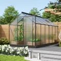 Vitavia Gewächshaus Triton 6200" inkl. Stahlfundament, schwarz, 6,2 m², 3 mm ESG | Wetterfestes & stabiles Treibhaus | Perfekt für Gemüse & Pflanzen | Robust & langlebig - Thumbnail 8