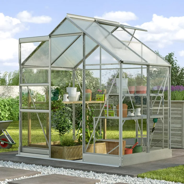 Vitavia Gewächshaus Kapitol 2500", schwarz, 2,5 m², 3 mm ESG, 6 mm HKP | Wetterfestes & stabiles Treibhaus | Perfekt für Gemüse & Pflanzen | Robust & langlebig – Bild 6