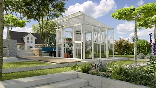 Vitavia Gewächshaus Aphrodite 7800", Aluminium eloxiert, 7,8 m², 3 mm ESG, 10 mm HKP | Wetterfestes & stabiles Treibhaus | Perfekt für Gemüse & Pflanzen | Robust & langlebig – Bild 8
