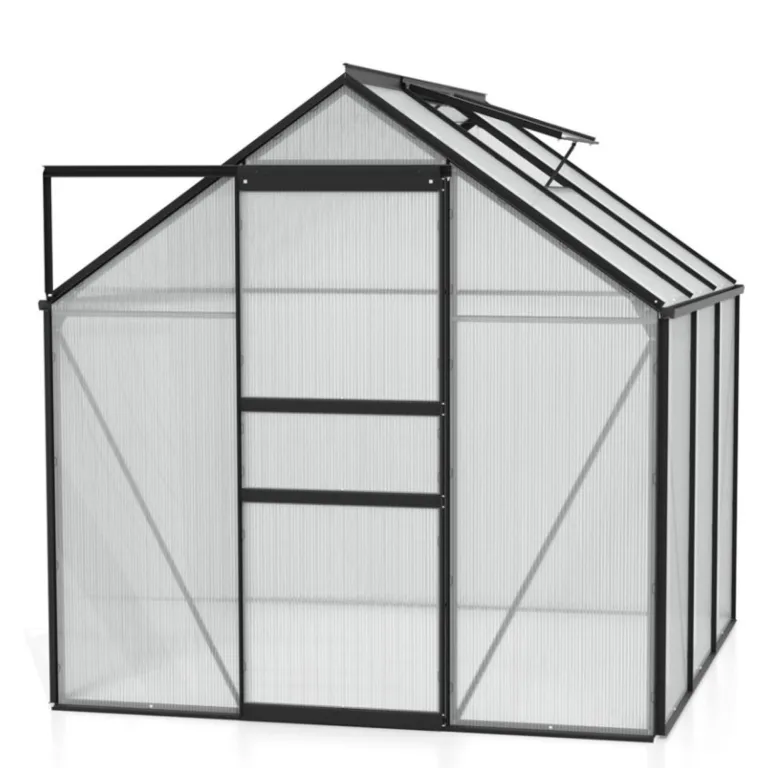 Vitavia Gewächshaus Venus 3800", schwarz, 3,8 m², 4 mm HKP | Wetterfestes & stabiles Treibhaus | Perfekt für Gemüse & Pflanzen | Robust & langlebig – Bild 1