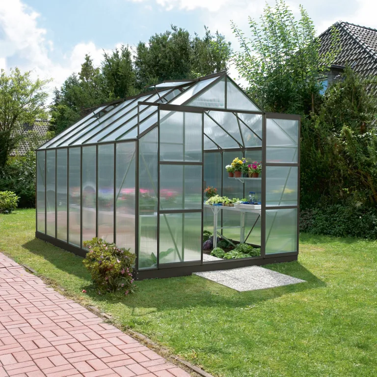 Vitavia Gewächshaus Mars 11500", schwarz, 11,5 m², 4 mm HKP | Wetterfestes & stabiles Treibhaus | Perfekt für Gemüse & Pflanzen | Robust & langlebig – Bild 3