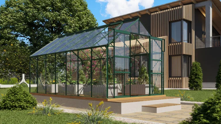 Vitavia Gewächshaus Mars 11500", smaragd grün, 11,5 m², 3 mm ESG | Wetterfestes & stabiles Treibhaus | Perfekt für Gemüse & Pflanzen | Robust & langlebig – Bild 1