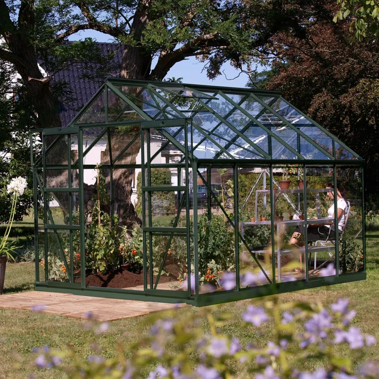 Vitavia Gewächshaus Mars 8300", smaragd grün, 8,3 m², 3 mm ESG | Wetterfestes & stabiles Treibhaus | Perfekt für Gemüse & Pflanzen | Robust & langlebig – Bild 4
