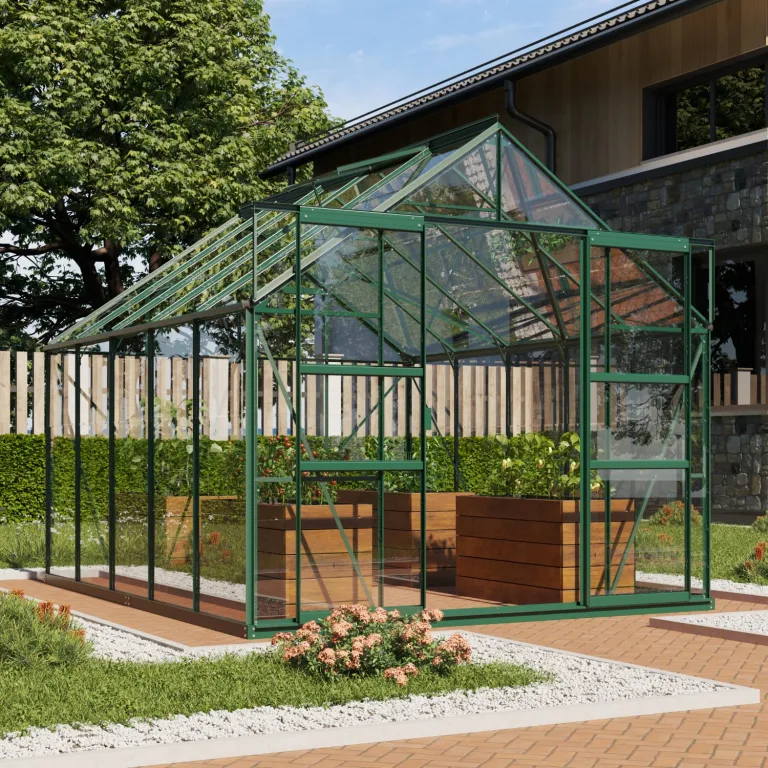 Vitavia Gewächshaus Mars 8300", smaragd grün, 8,3 m², 3 mm ESG | Wetterfestes & stabiles Treibhaus | Perfekt für Gemüse & Pflanzen | Robust & langlebig – Bild 1