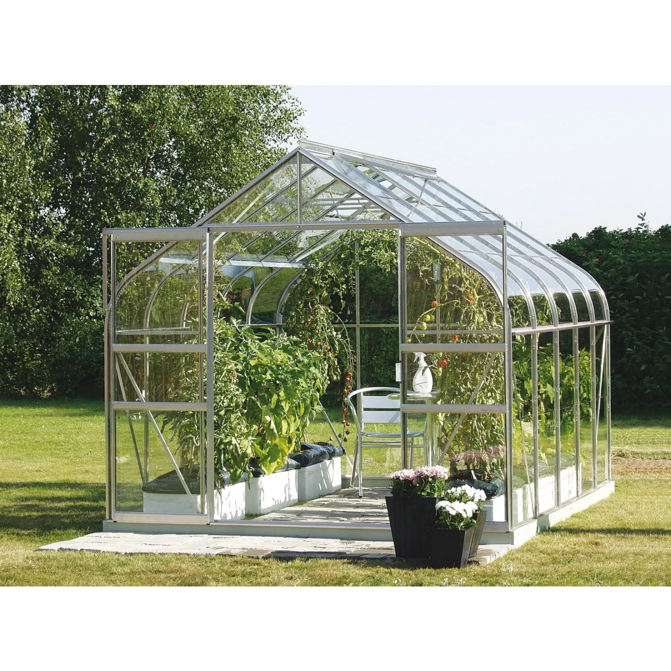 Vitavia Gewächshaus Diana 8300", Aluminium eloxiert, 8,3 m², 3 mm ESG | Wetterfestes & stabiles Treibhaus | Perfekt für Gemüse & Pflanzen | Robust & langlebig - Bild 1