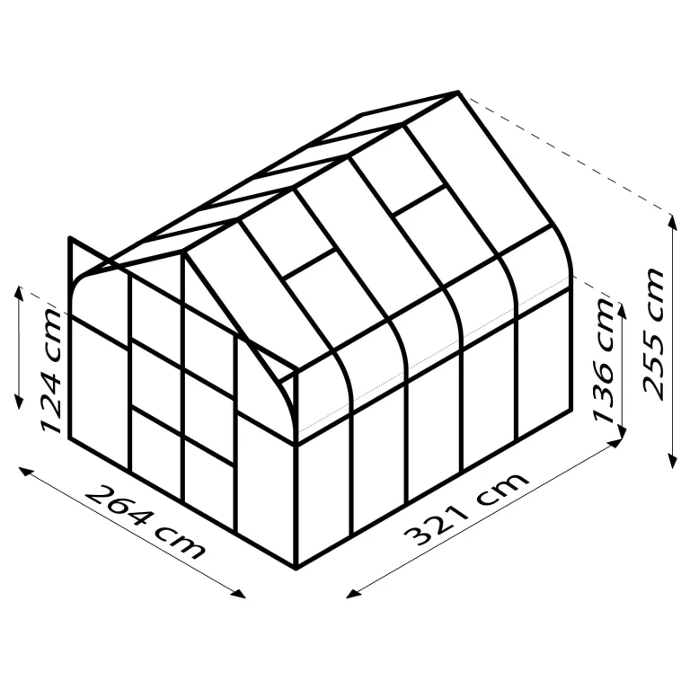 Vitavia Gewächshaus Diana 8300", Aluminium eloxiert, 8,3 m², 3 mm ESG | Wetterfestes & stabiles Treibhaus | Perfekt für Gemüse & Pflanzen | Robust & langlebig – Bild 2