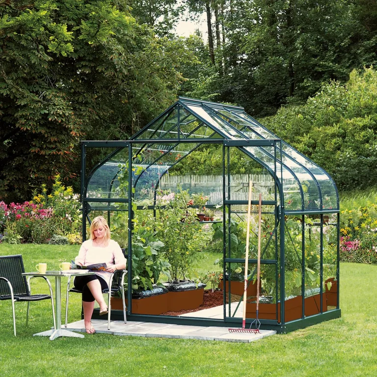Vitavia Gewächshaus Diana 8300", Aluminium eloxiert, 8,3 m², 3 mm ESG | Wetterfestes & stabiles Treibhaus | Perfekt für Gemüse & Pflanzen | Robust & langlebig – Bild 7
