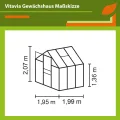 Vitavia Gewächshaus Apollo 3800", smaragd grün, 3,8 m², 6 mm HKP | Wetterfestes & stabiles Treibhaus | Perfekt für Gemüse & Pflanzen | Robust & langlebig - Thumbnail 6