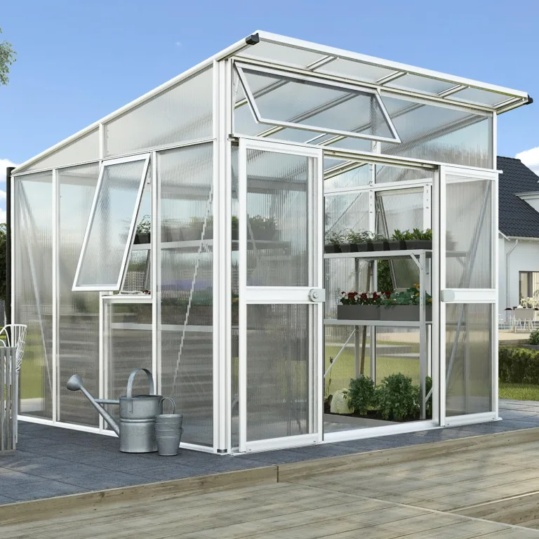 Vitavia Gewächshaus Aphrodite 7800", weiß, 7,8 m², 10 mm HKP | Wetterfestes & stabiles Treibhaus | Perfekt für Gemüse & Pflanzen | Robust & langlebig – Bild 1