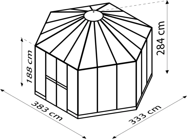 Vitavia Gewächshaus Pi 9000", smaragd, 3 mm ESG | Wetterfestes & stabiles Treibhaus | Perfekt für Gemüse & Pflanzen | Robust & langlebig – Bild 5