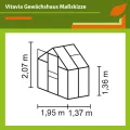Vitavia Gewächshaus Apollo 2500", Aluminium eloxiert, 2,5 m², 6 mm HKP | Wetterfestes & stabiles Treibhaus | Perfekt für Gemüse & Pflanzen | Robust & langlebig - Thumbnail 2