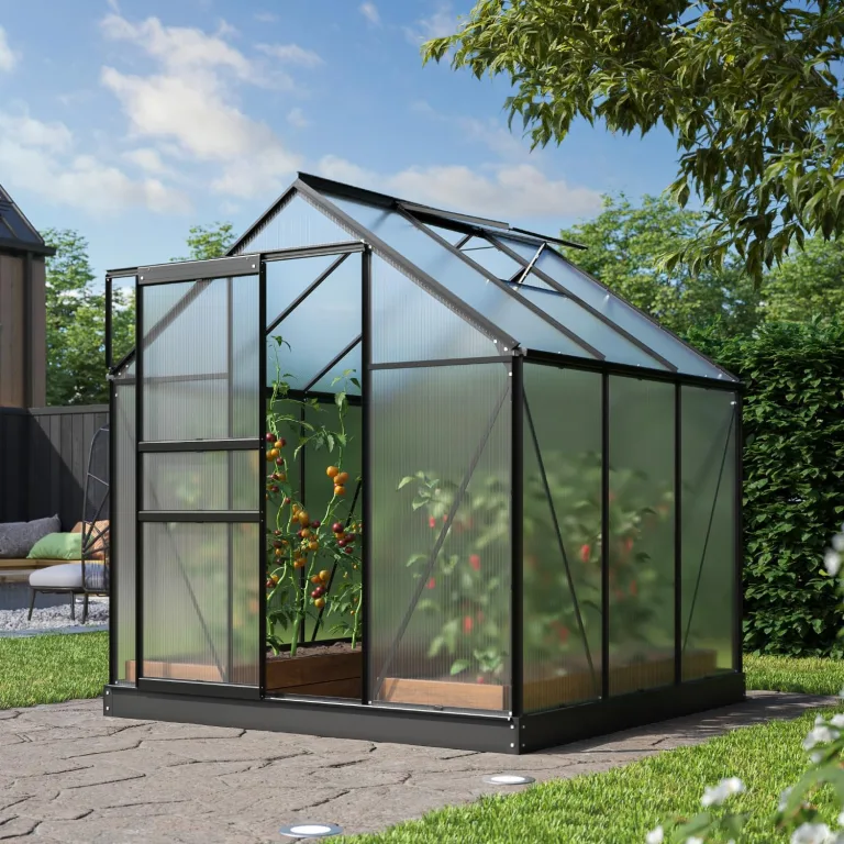 Vitavia Gewächshaus Comet 2500", Aluminium, 2,5 m², 4 mm HKP | Wetterfestes & stabiles Treibhaus | Perfekt für Gemüse & Pflanzen | Robust & langlebig – Bild 6