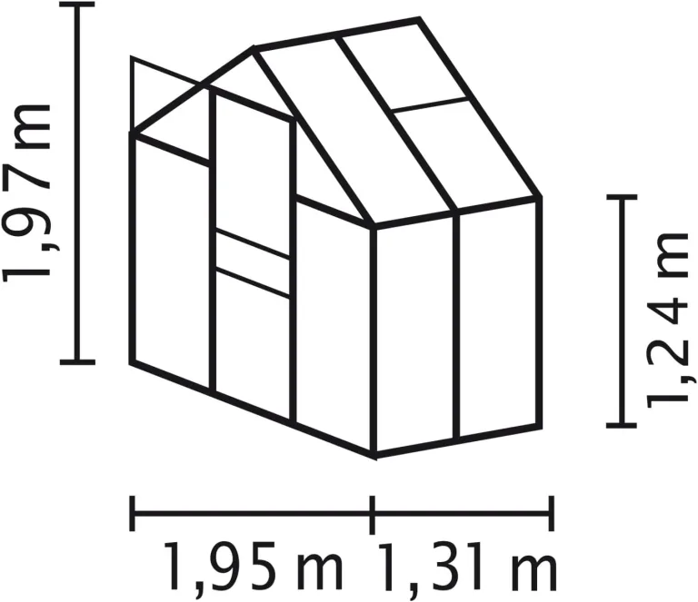 Vitavia Gewächshaus Comet 2500", Aluminium, 2,5 m², 4 mm HKP | Wetterfestes & stabiles Treibhaus | Perfekt für Gemüse & Pflanzen | Robust & langlebig – Bild 2