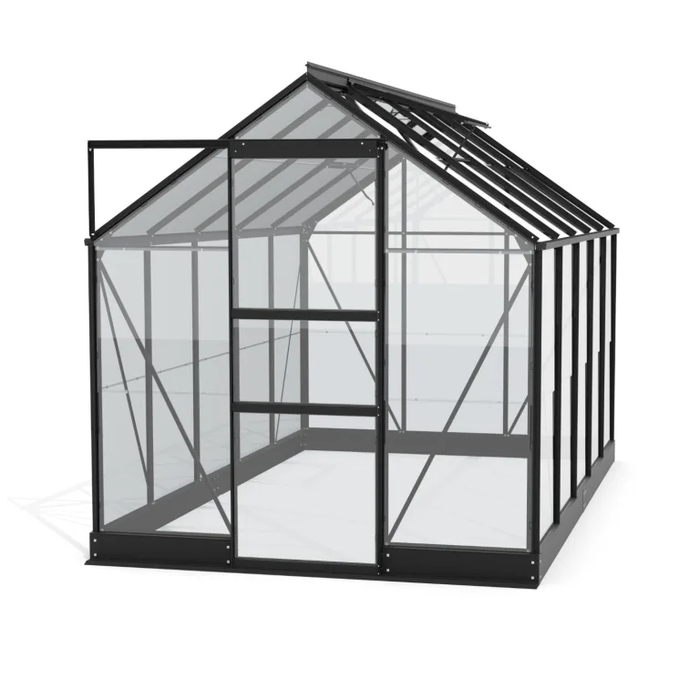 Vitavia Gewächshaus Eris 2500, schwarz, 2,5 m², 3 mm ESG | Wetterfestes & stabiles Treibhaus | Perfekt für Gemüse & Pflanzen | Robust & langlebig – Bild 3