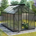 Vitavia Gewächshaus Triton 6200" inkl. Stahlfundament, schwarz, 6,2 m², 4 mm HKP | Wetterfestes & stabiles Treibhaus | Perfekt für Gemüse & Pflanzen | Robust & langlebig - Thumbnail 5