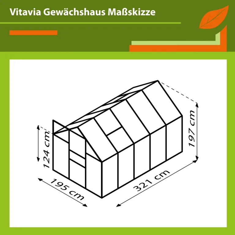 Vitavia Gewächshaus Venus 6200", schwarz, 6,2 m², 4 mm HKP | Wetterfestes & stabiles Treibhaus | Perfekt für Gemüse & Pflanzen | Robust & langlebig – Bild 2