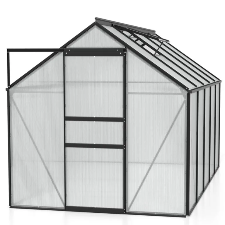 Vitavia Gewächshaus Venus 6200", schwarz, 6,2 m², 4 mm HKP | Wetterfestes & stabiles Treibhaus | Perfekt für Gemüse & Pflanzen | Robust & langlebig – Bild 1