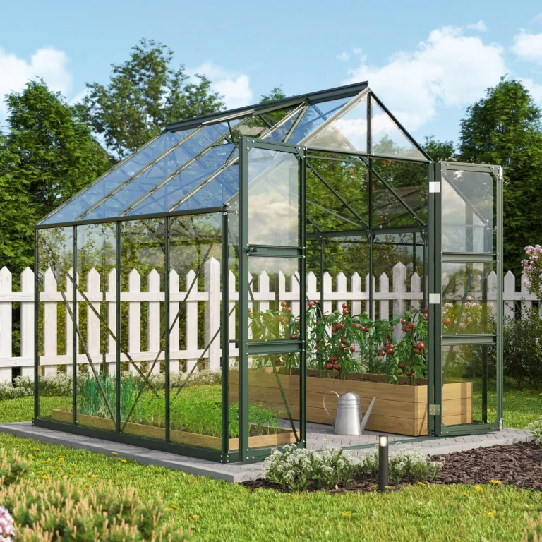 Vitavia Gewächshaus Domus 8300", schwarz, 8,3 m², 4 mm HKP | Wetterfestes & stabiles Treibhaus | Perfekt für Gemüse & Pflanzen | Robust & langlebig – Bild 9