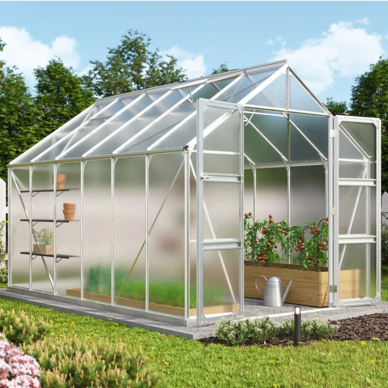 Vitavia Gewächshaus Domus 8300", schwarz, 8,3 m², 4 mm HKP | Wetterfestes & stabiles Treibhaus | Perfekt für Gemüse & Pflanzen | Robust & langlebig – Bild 10