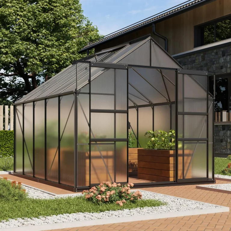 Vitavia Gewächshaus Mars 9900", Aluminium eloxiert, 9,9 m², 4 mm HKP | Wetterfestes & stabiles Treibhaus | Perfekt für Gemüse & Pflanzen | Robust & langlebig – Bild 10