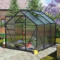 Vitavia Gewächshaus Calypso 5800", schwarz, 5,8 m², 6 mm HKP | Wetterfestes & stabiles Treibhaus | Perfekt für Gemüse & Pflanzen | Robust & langlebig - Thumbnail 8