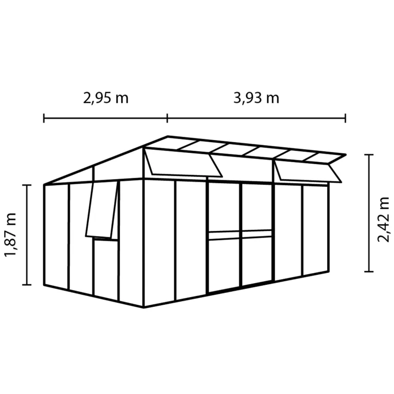 Vitavia Gewächshaus Aphrodite 11500", weiß, 11,5 m², 3 mm ESG, 10 mm HKP | Wetterfestes & stabiles Treibhaus | Perfekt für Gemüse & Pflanzen | Robust & langlebig – Bild 2