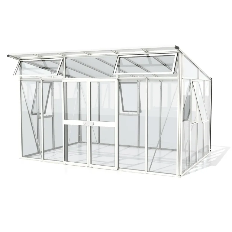 Vitavia Gewächshaus Aphrodite 11500", weiß, 11,5 m², 3 mm ESG, 10 mm HKP | Wetterfestes & stabiles Treibhaus | Perfekt für Gemüse & Pflanzen | Robust & langlebig – Bild 3