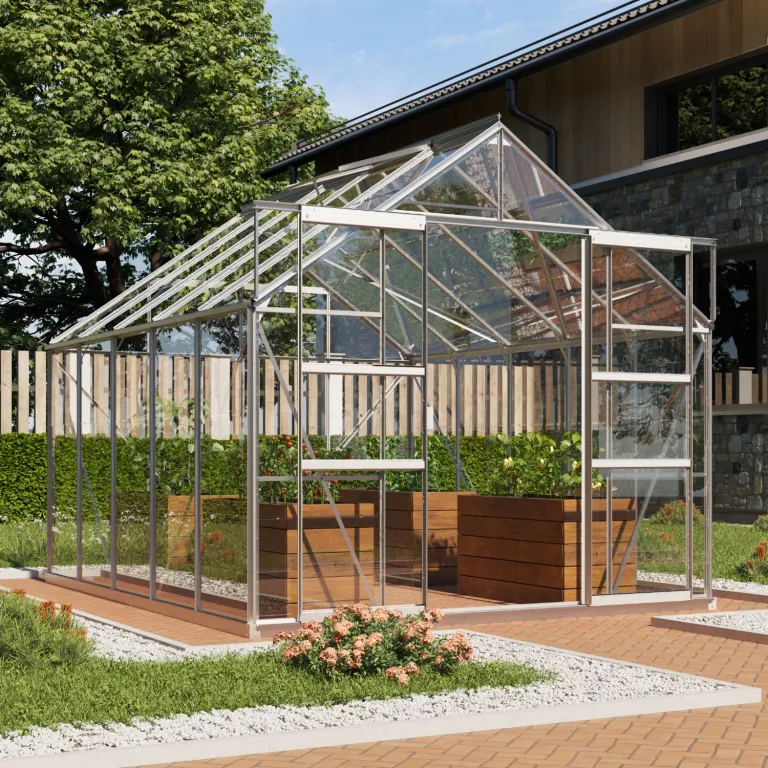 Vitavia Gewächshaus Mars 9900", smaragd grün, 9,9 m², 4 mm HKP | Wetterfestes & stabiles Treibhaus | Perfekt für Gemüse & Pflanzen | Robust & langlebig – Bild 6
