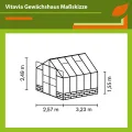 Vitavia Gewächshaus Cassandra 8300", schwarz, 8,3 m², mit Sockelmauer in herbstlaub, 3 mm ESG | Wetterfestes & stabiles Treibhaus | Perfekt für Gemüse & Pflanzen | Robust & langlebig - Thumbnail 2