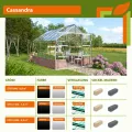 Vitavia Gewächshaus Cassandra 8300", schwarz, 8,3 m², mit Sockelmauer in herbstlaub, 3 mm ESG | Wetterfestes & stabiles Treibhaus | Perfekt für Gemüse & Pflanzen | Robust & langlebig - Thumbnail 3