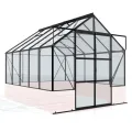 Vitavia Gewächshaus Cassandra 8300", schwarz, 8,3 m², mit Sockelmauer in herbstlaub, 3 mm ESG | Wetterfestes & stabiles Treibhaus | Perfekt für Gemüse & Pflanzen | Robust & langlebig - Thumbnail 7