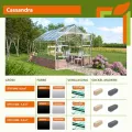 Vitavia Gewächshaus Cassandra 8300", schwarz, 8,3 m², mit Sockelmauer in herbstlaub, 3 mm ESG | Wetterfestes & stabiles Treibhaus | Perfekt für Gemüse & Pflanzen | Robust & langlebig - Thumbnail 9