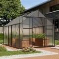 Vitavia Gewächshaus Mars 8300", schwarz, 8,3 m², 6 mm HKP | Wetterfestes & stabiles Treibhaus | Perfekt für Gemüse & Pflanzen | Robust & langlebig - Thumbnail 1